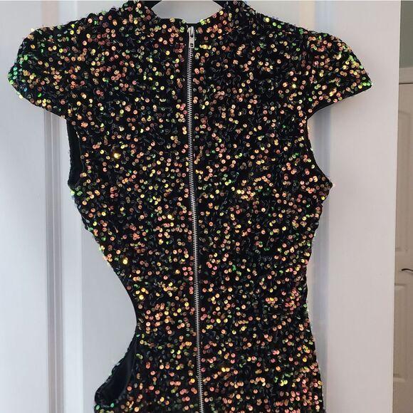 Sequin Bae Bodycon Cut Out Waist Formal Cocktail Dress - Picture 9 of 13
